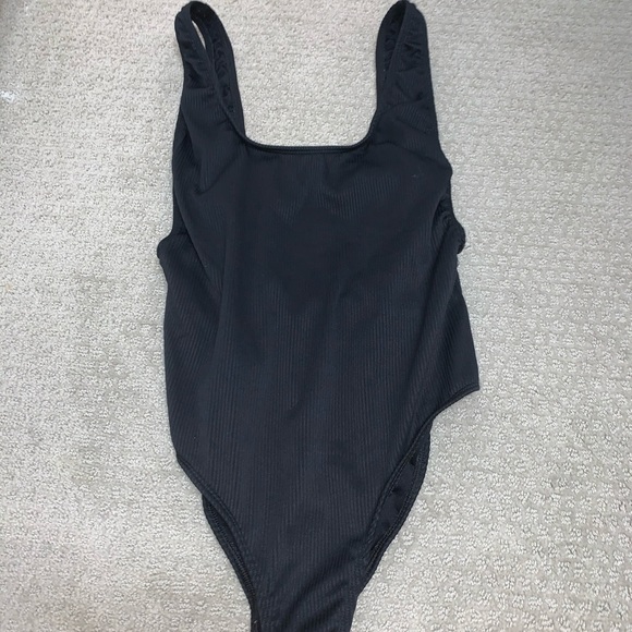 Topshop Other - Black Ribbed Top Shop one piece